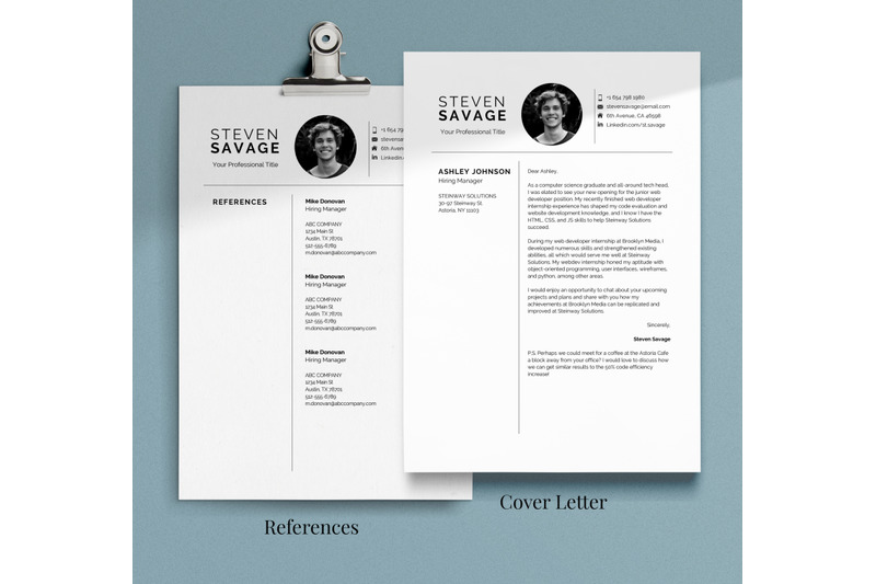 resume-template-cv-template-one-and-two-page-resume-design