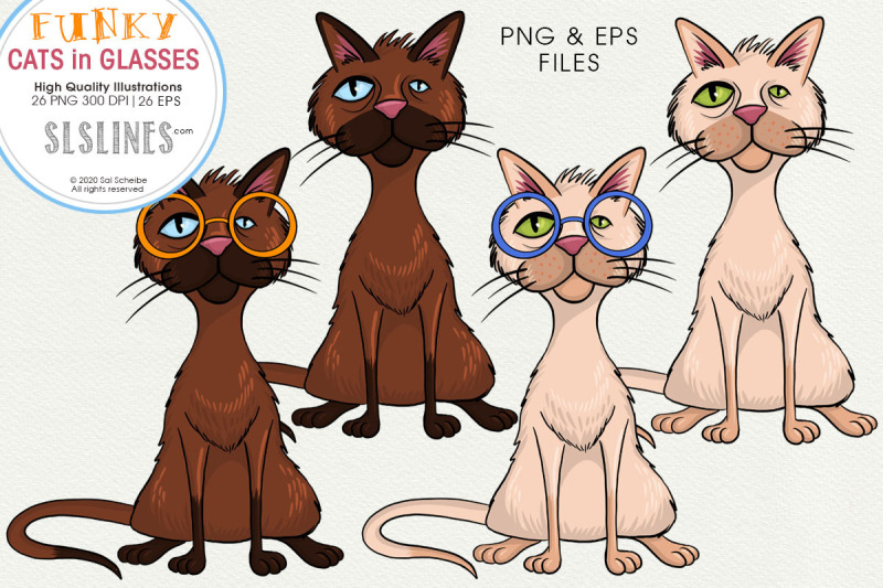 cats-in-funky-glasses-png-amp-eps-illustrations