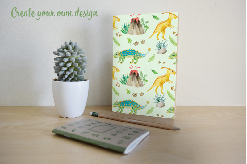 watercolor-dinosaur-digital-paper-dino-tropics-seamless-pattern