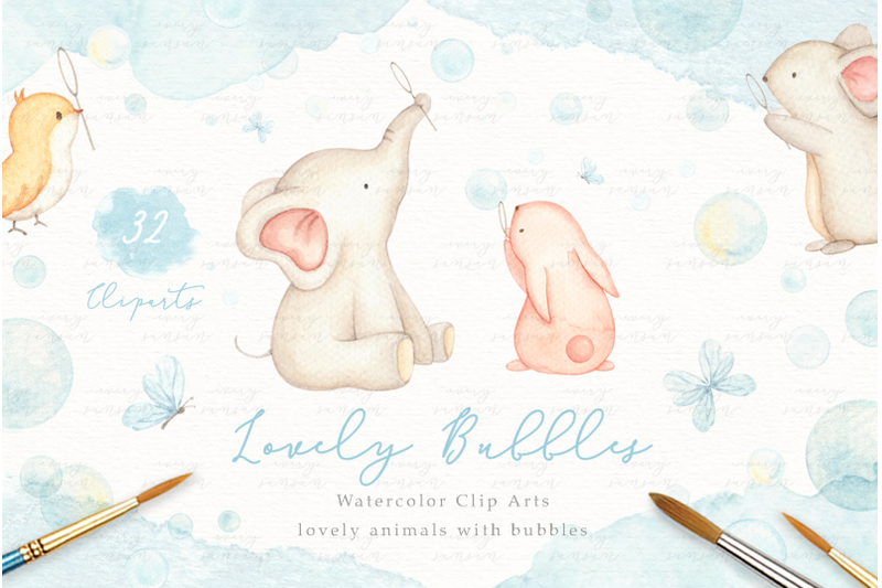 lovely-bubbles-watercolor-clip-arts