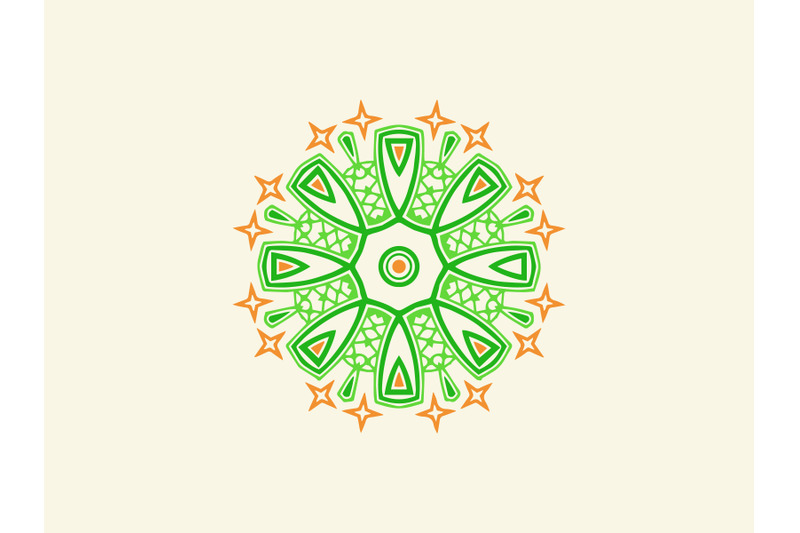 ornament-abstract-green-orange-color