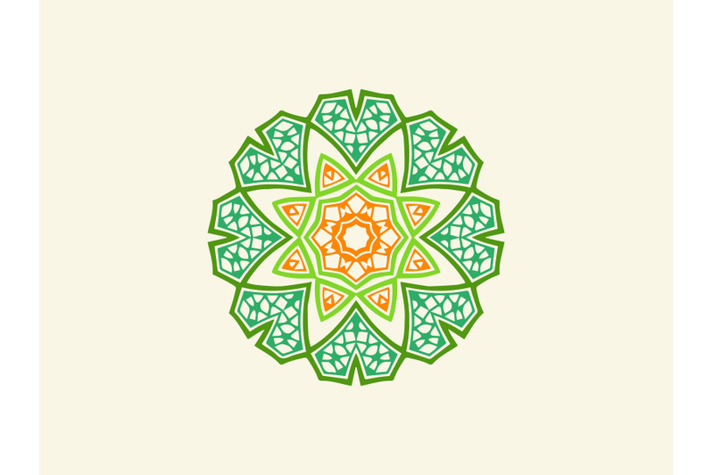 ornament-abstract-green-orange-color