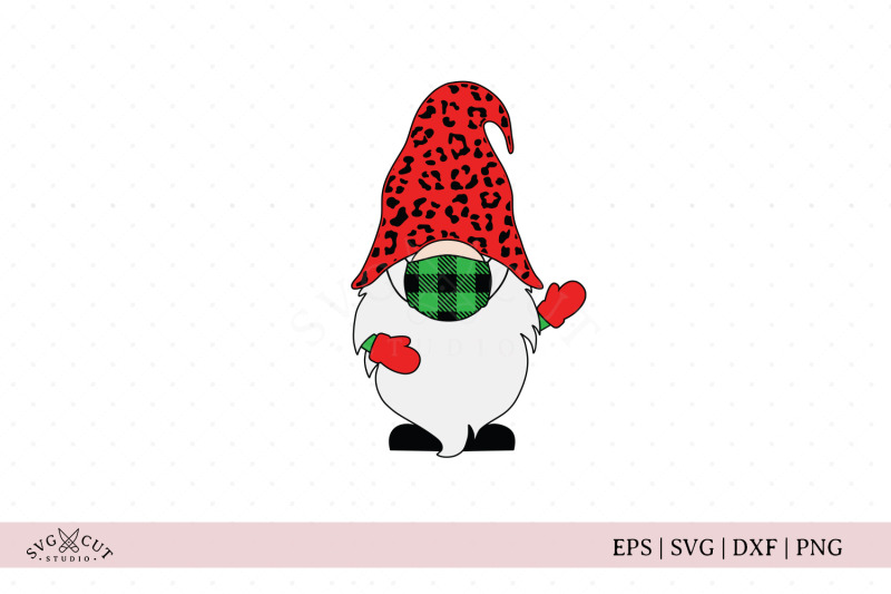 Christmas Gnome SVG, Plaid Mask Gnome SVG Files By SVG Cut Studio