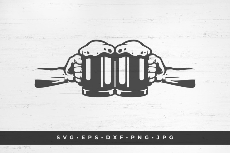 two-hands-holding-beer-mugs-silhouette