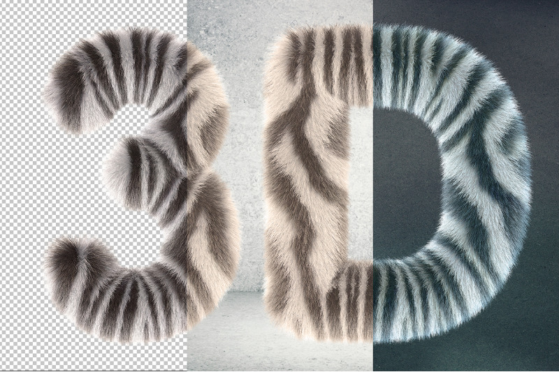 3d-zebra-furry-letters-pack