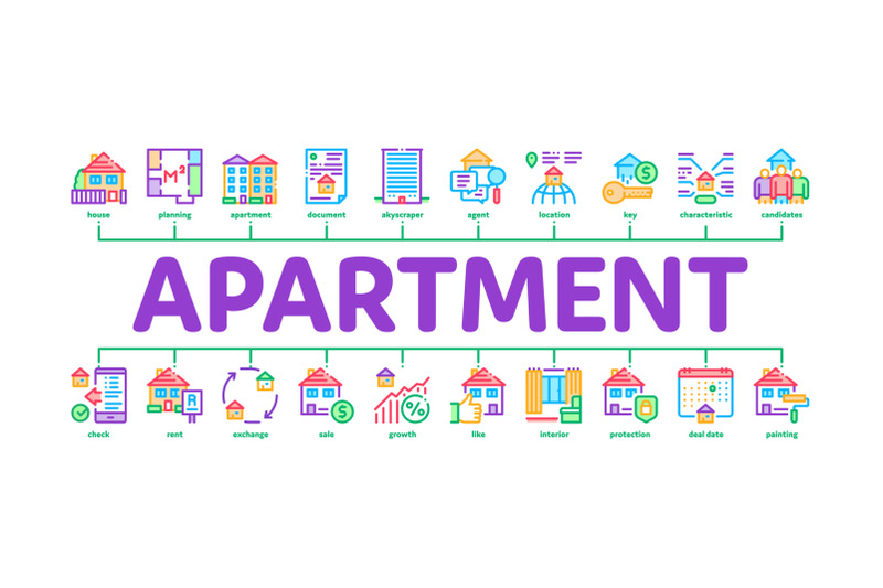 apartment-building-minimal-infographic-banner-vector