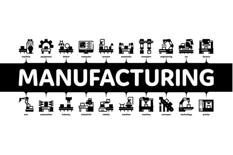 manufacturing-process-minimal-infographic-banner-vector