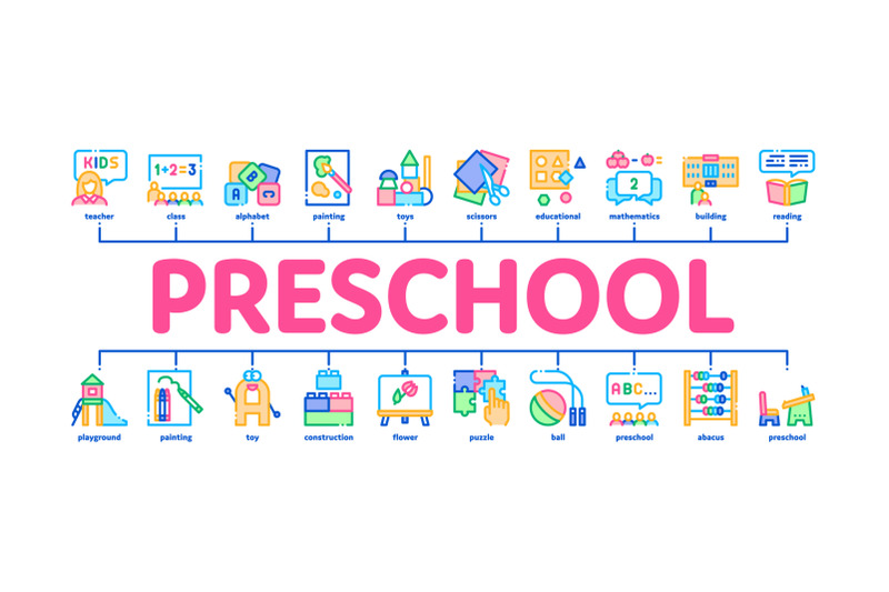 preschool-education-minimal-infographic-banner-vector