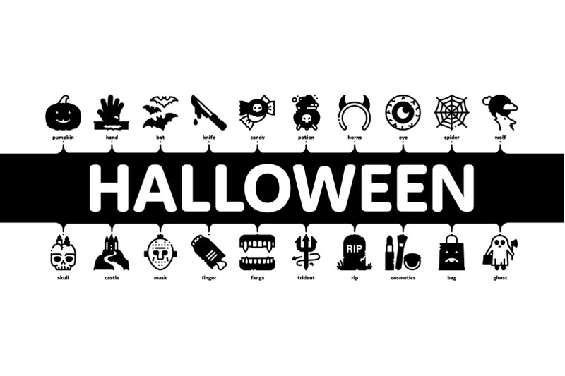 halloween-celebration-minimal-infographic-banner-vector