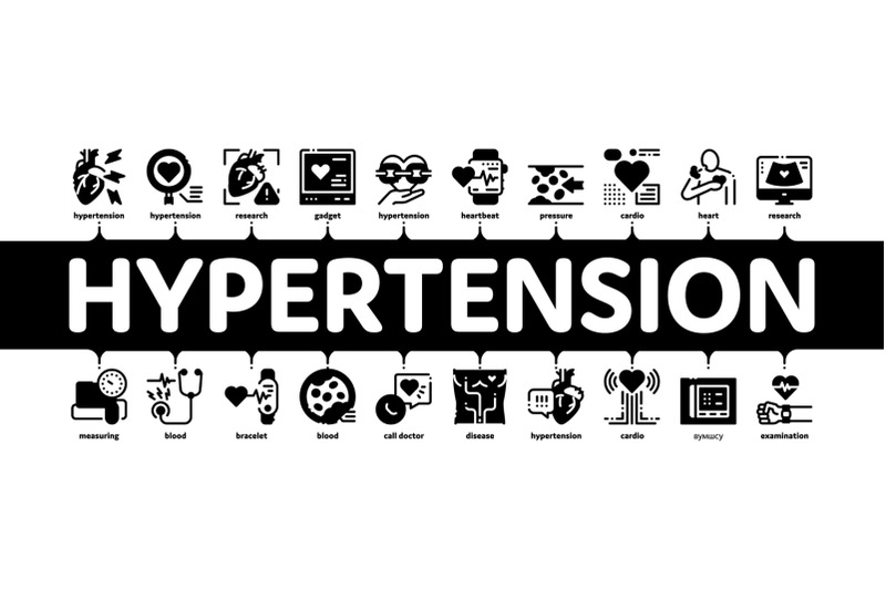 hypertension-disease-minimal-infographic-banner-vector