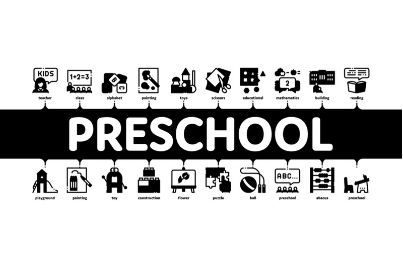 preschool-education-minimal-infographic-banner-vector