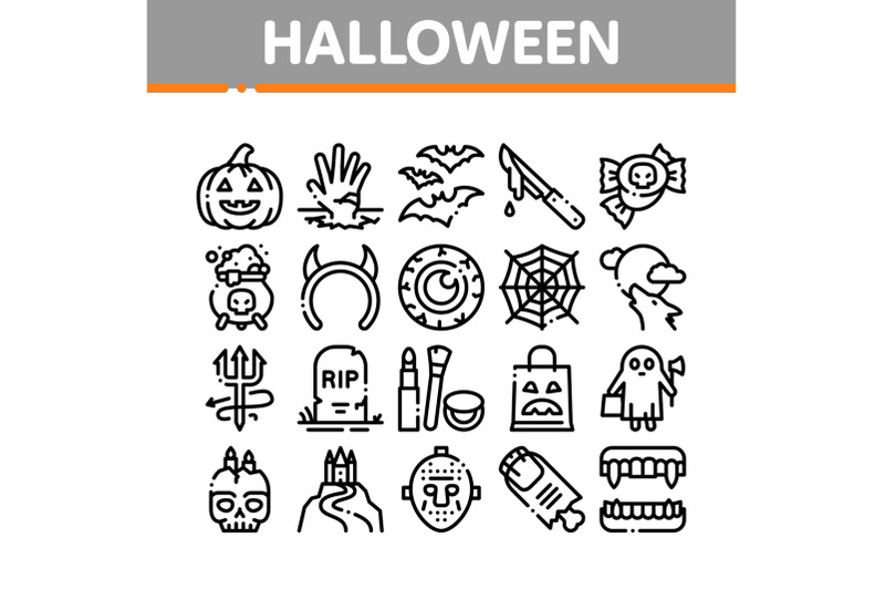 halloween-celebration-collection-icons-set-vector