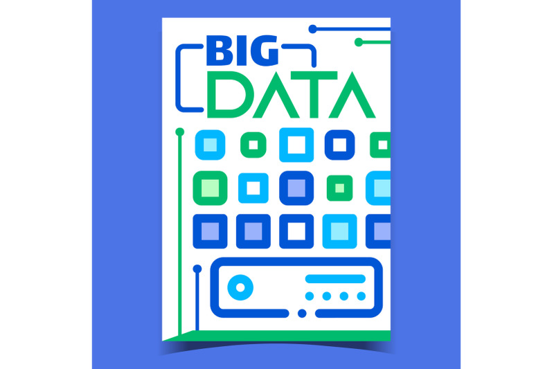 big-data-center-server-advertising-banner-vector