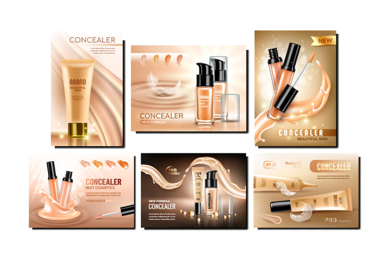 concealer-cream-promotional-banners-set-vector