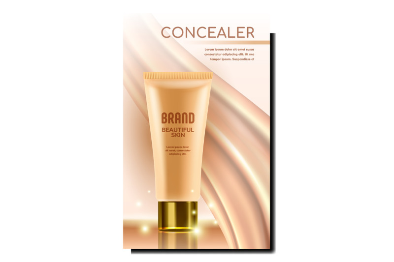 concealer-cream-tube-promotional-poster-vector