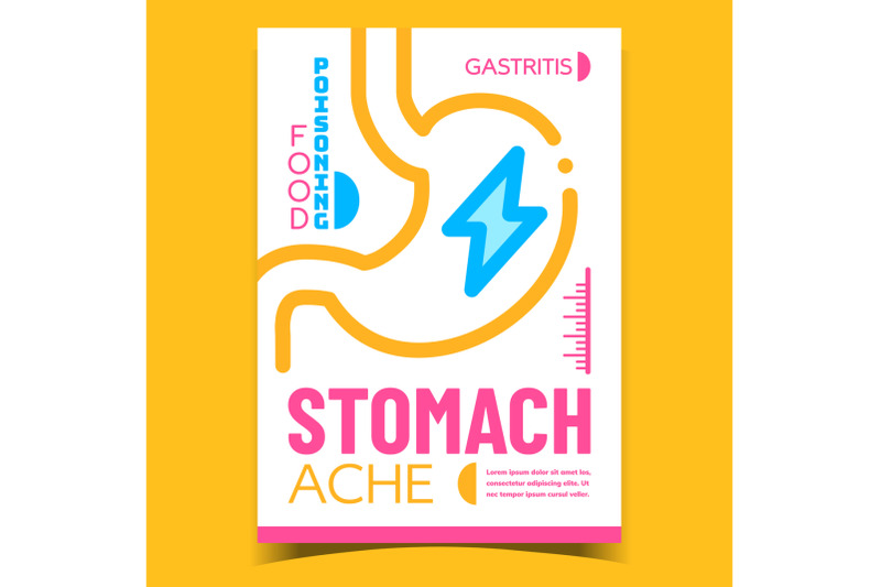 stomach-ache-creative-advertising-poster-vector