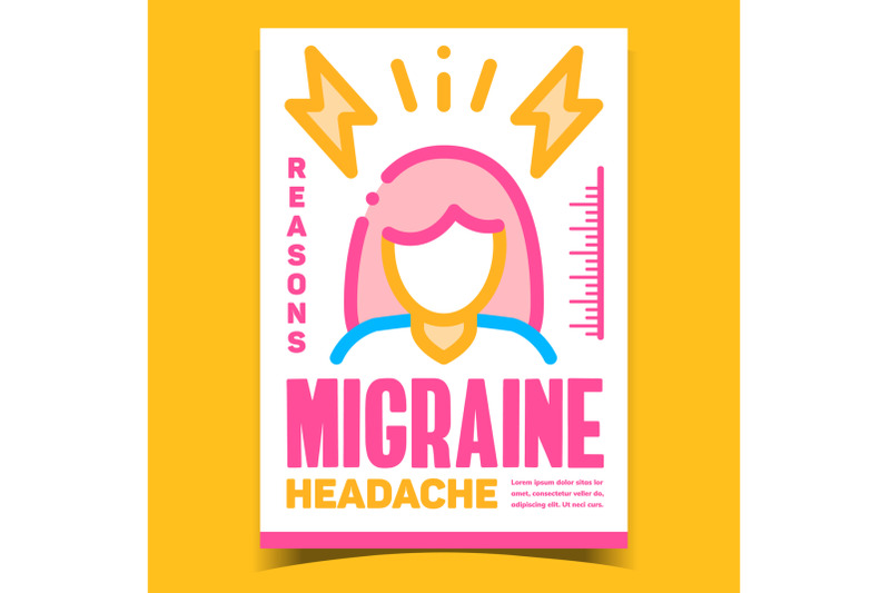 migraine-headache-creative-advertise-banner-vector