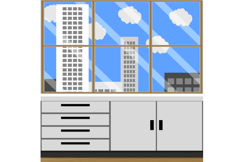 office-or-laboratory-room-window-city-landscape