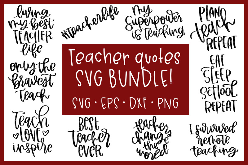 Teacher Quotes SVG Bundle Free SVG CUt Files