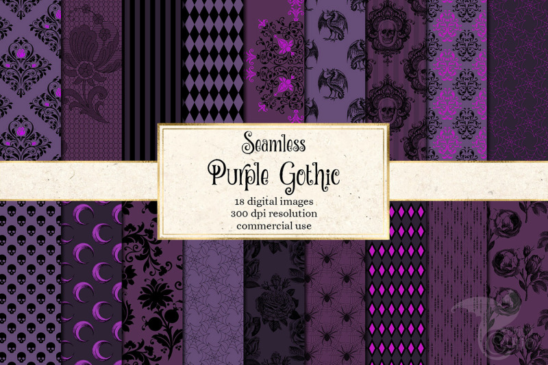 purple-gothic-digital-paper