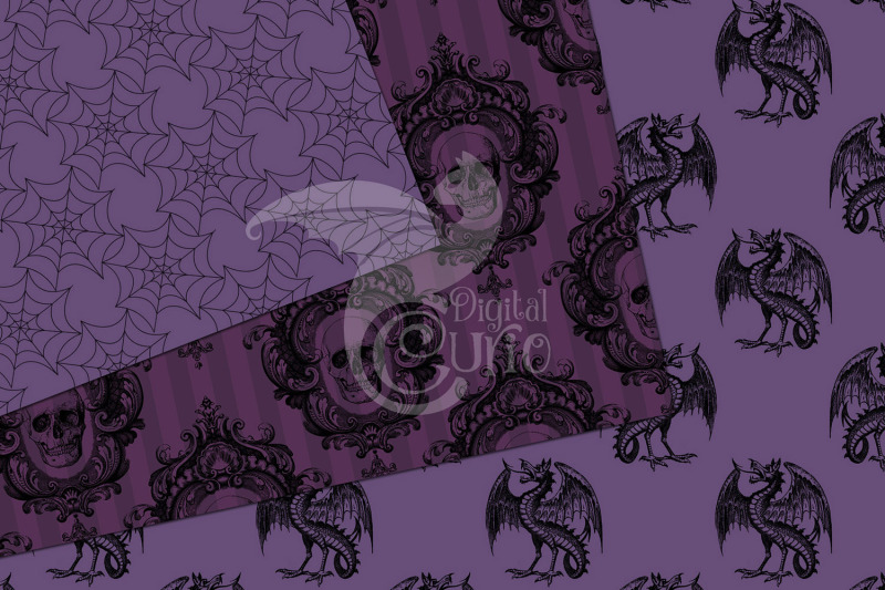 purple-gothic-digital-paper