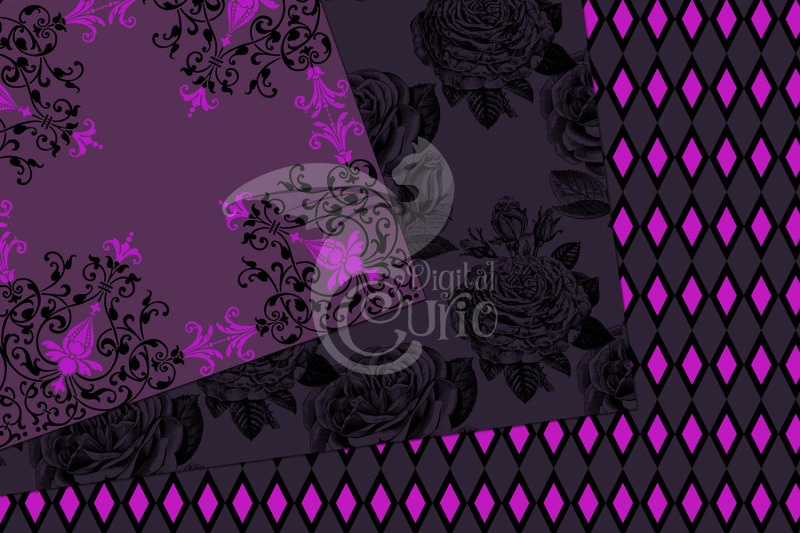 purple-gothic-digital-paper