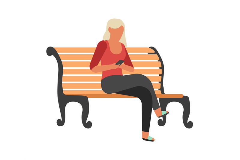 walking-people-woman-sits-on-bench-and-writes-message-female-chattin