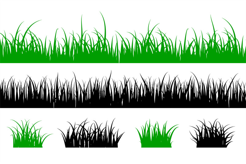 grass-silhouette-lawn-shape-meadow-landscape-collection-elements-for