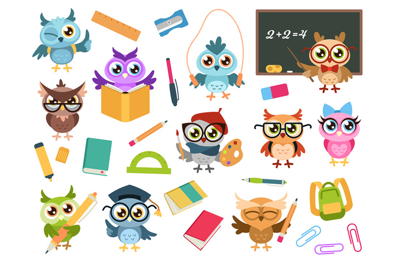 school-owls-color-cute-birds-studying-in-school-and-teacher-owl-with