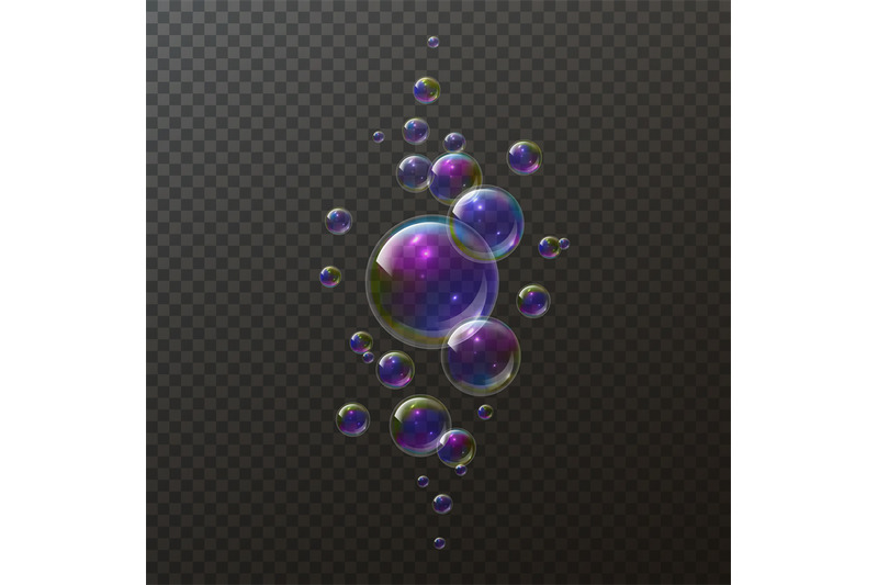 realistic-soap-bubbles-shampoo-foam-rainbow-bubble-iridescent-cloud