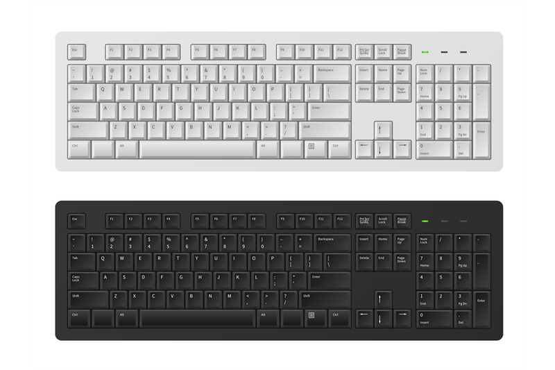 keyboard-white-and-black-keyboard-for-personal-computer-modern-pc-ke