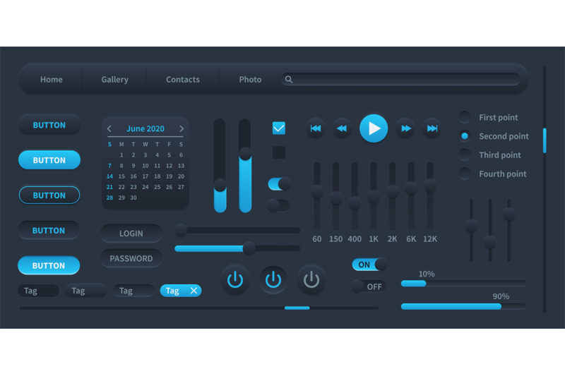 black-user-interface-modern-ui-elements-switches-bars-power-buttons