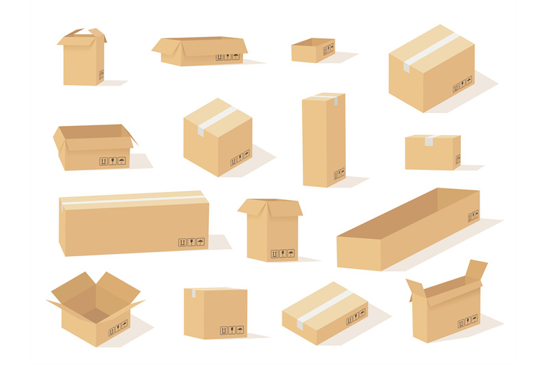 cardboard-box-boxes-open-and-closed-different-size-front-view-and-va