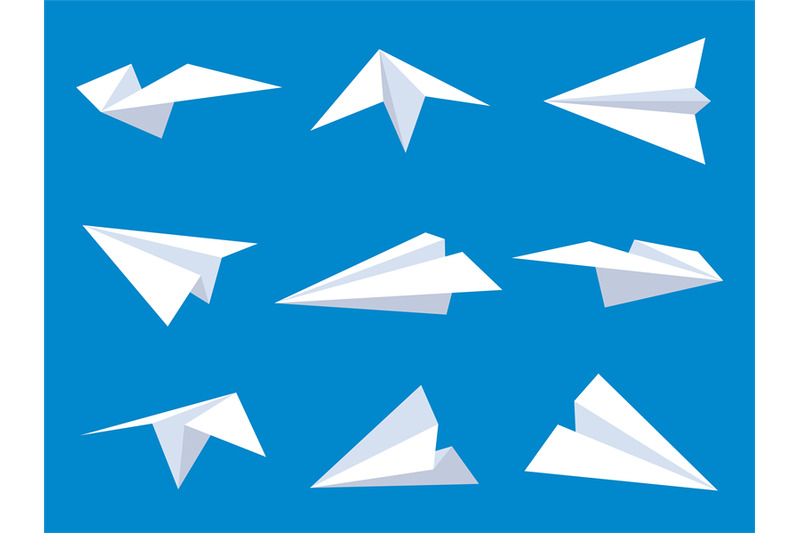 paper-plane-white-paper-airplanes-from-different-angles-in-blue-sky