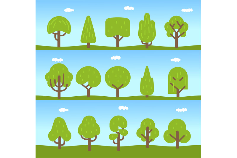 set-of-trees-tree-icons-collection-in-a-modern-flat-style-for-design