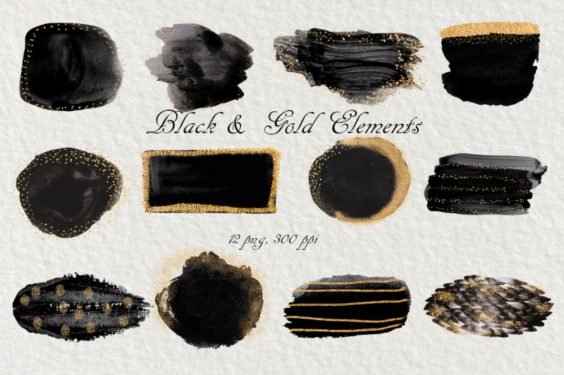 black-amp-gold-watercolor-shapes
