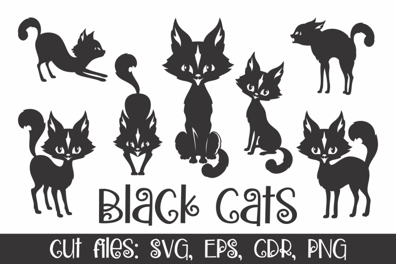 black-cats-silhouettes-vector-clip-art