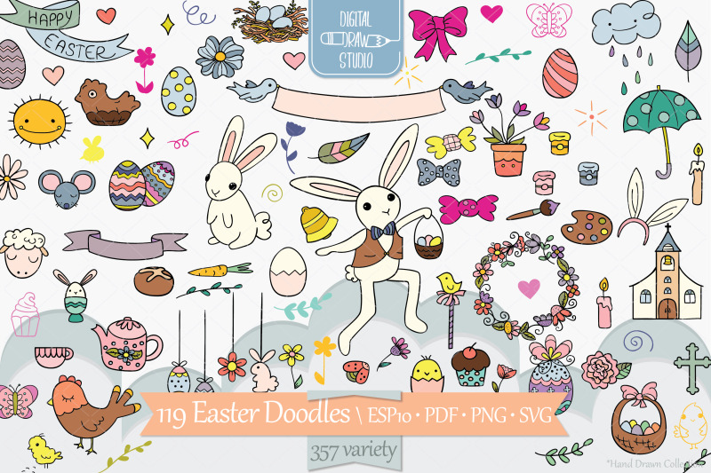 easter-color-doodles-decorated-egg-bunny-flowers-sheep-chocolate