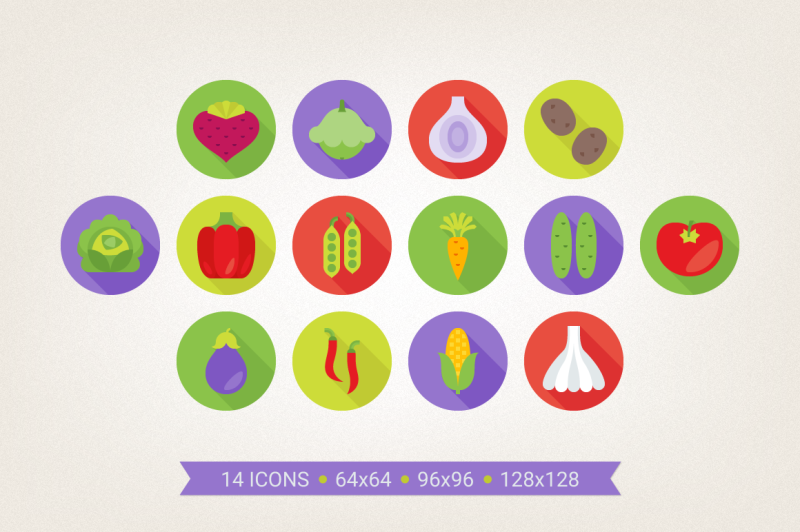 round-vegetables-icons