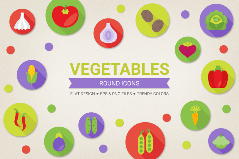 round-vegetables-icons
