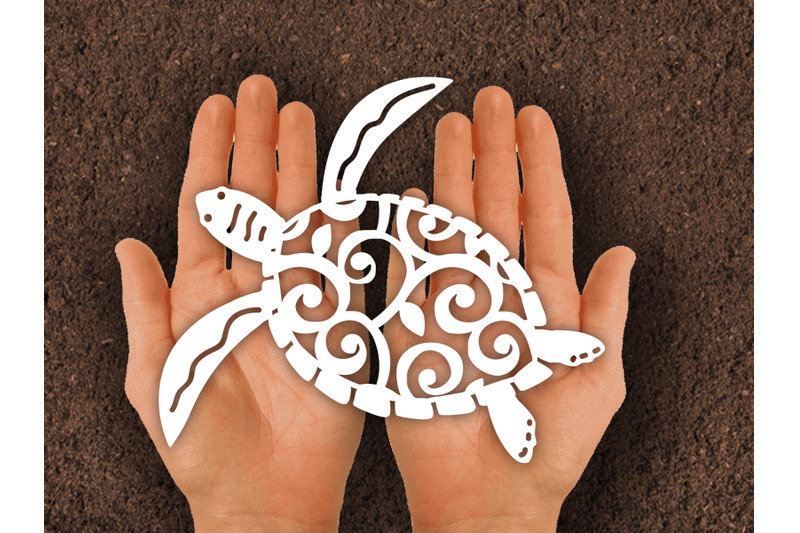 sea-water-seahorse-turtle-pattern-mermaid-paper-cut-animal