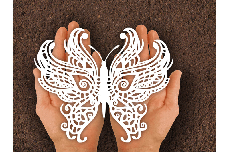Paper cut Template / Butterfly for Silhouette