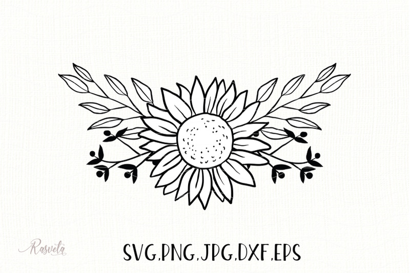 Download Sunflower Monogram Frames / 3 By RaSveta | TheHungryJPEG.com