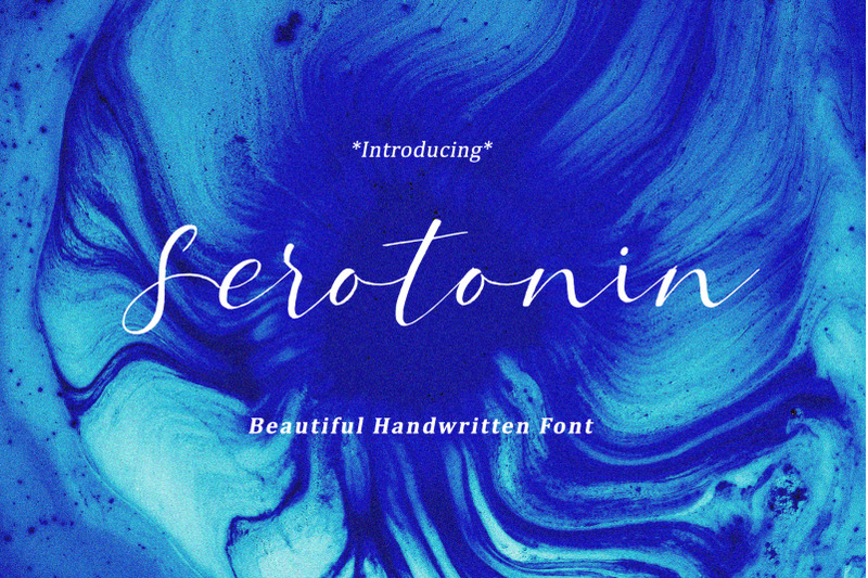 serotonin-calligraphy-font