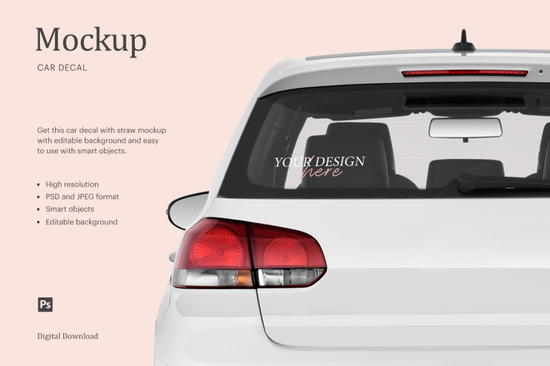 Download Car Decal Styled Mockup, Car Decal Rear Car Window By ariodsgn | TheHungryJPEG.com