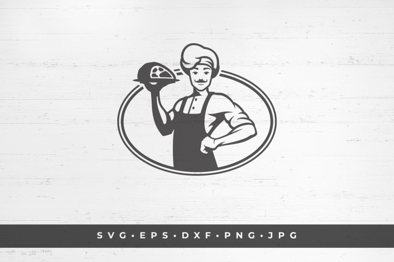 chef-in-hat-holding-food-platter-dish-silhouette-vector