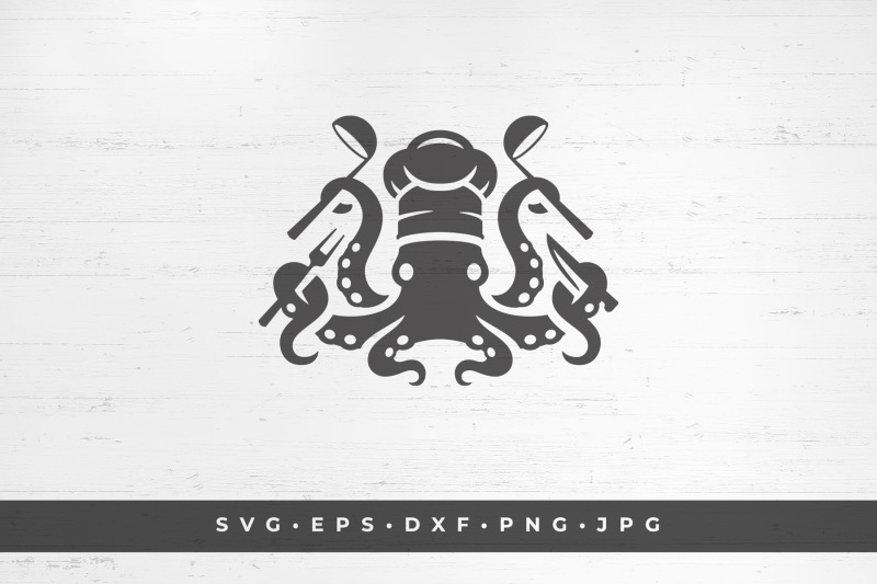 octopus-chef-in-hat-holding-ladles-seafood-silhouette