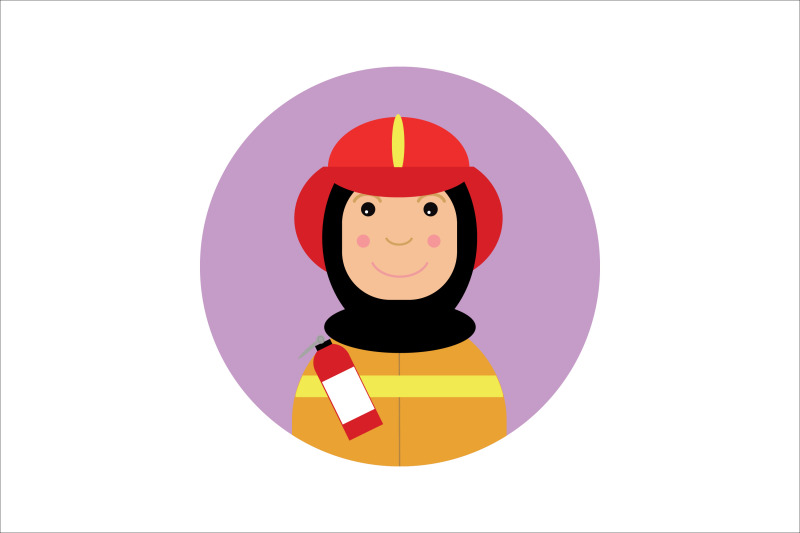 icon-character-firefighters-hijab-women