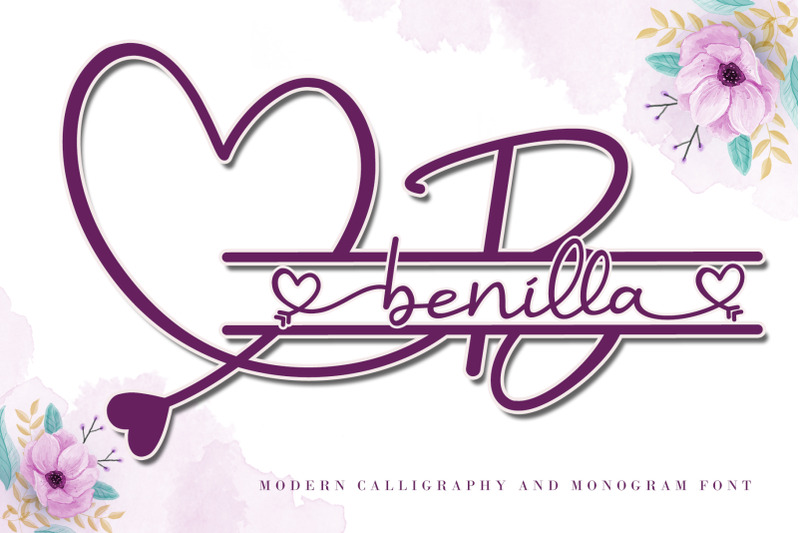 benilla-lovely-monogram-with-script-font