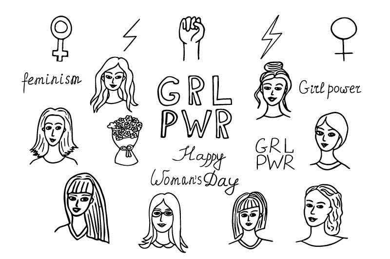 girls-power-doodle-set